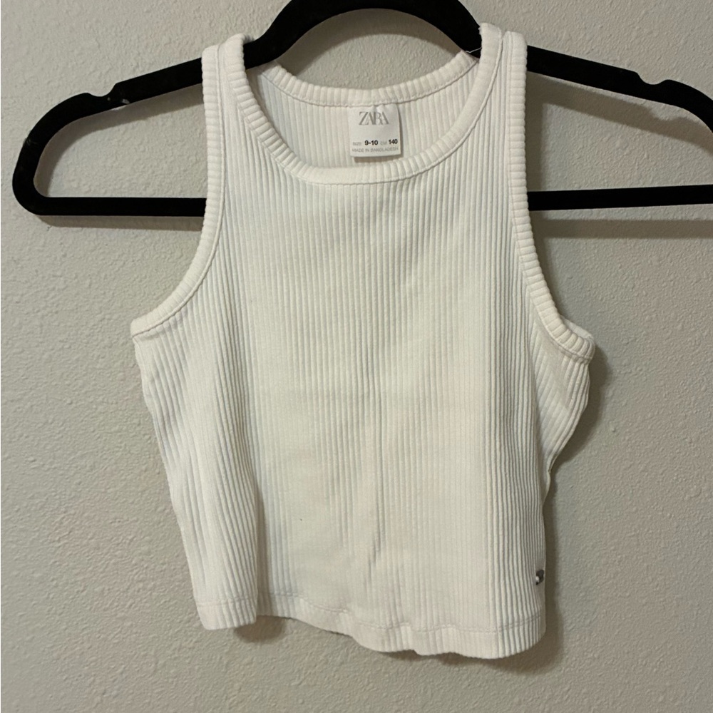 Zara Cream Ribbed Tank Top - bundle tops 2 X 1